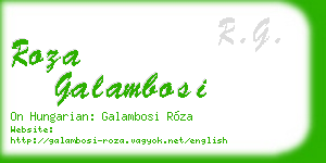 roza galambosi business card